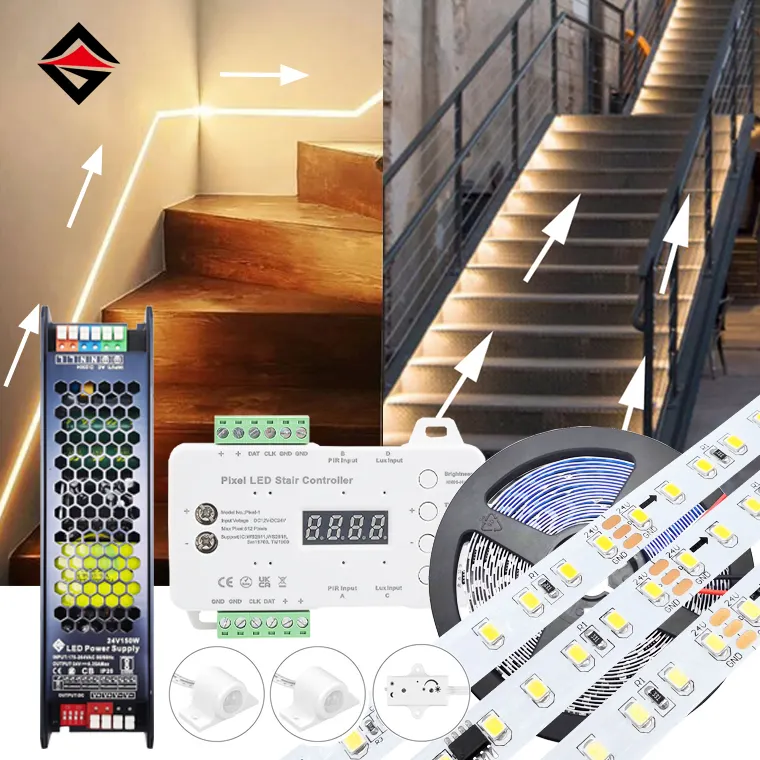 Anpassningsbara LED -trappljuslistset